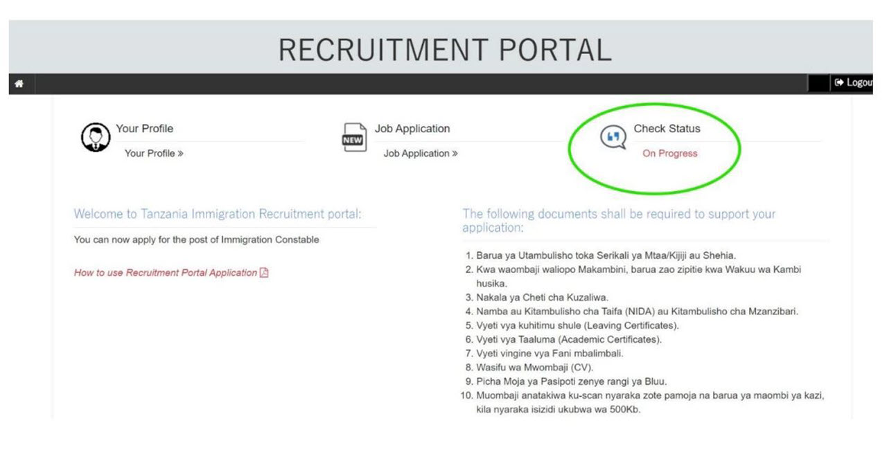 Mfumo wa Maombi ya Ajira Uhamiaji Recruitment Portal (e-recruitment.immigration.go.tz)