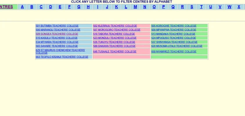 NECTA DSEE 2026 examination results directory list of Teachers Colleges.