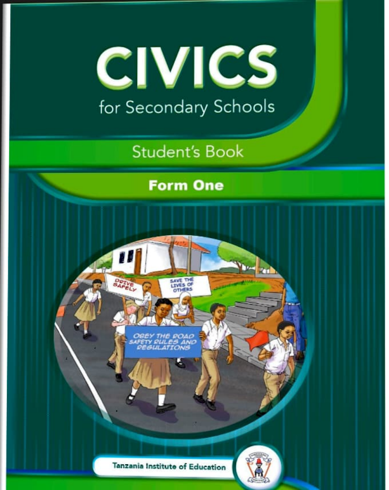 Form One Civics Textbook Cover Tie New Syllabus For Tanzanian Secondary Schools